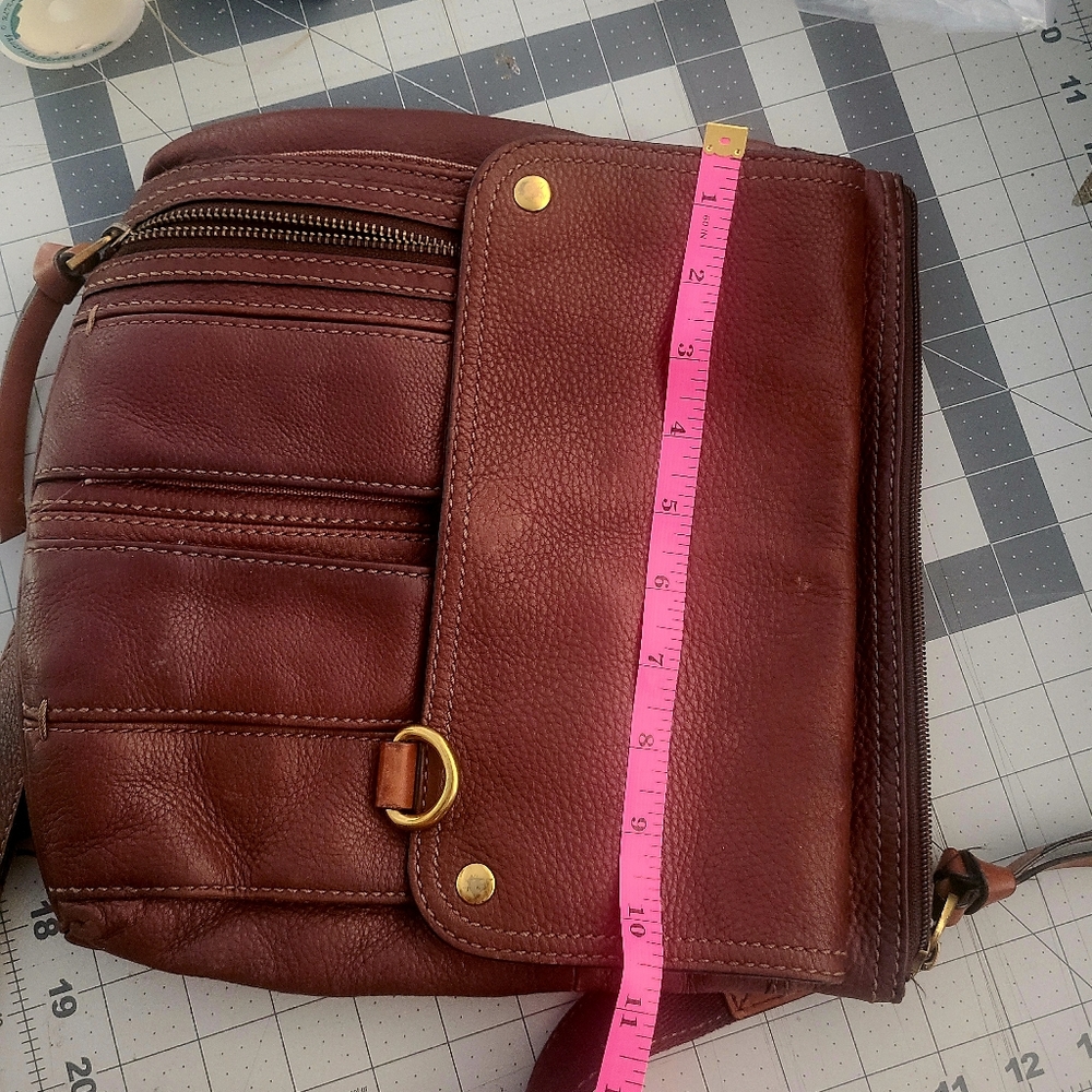 Fossil Brown Leather Crossbody Bag - Picture 6 of 7